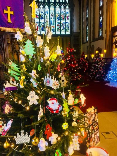 Cromer church Christmas trees 